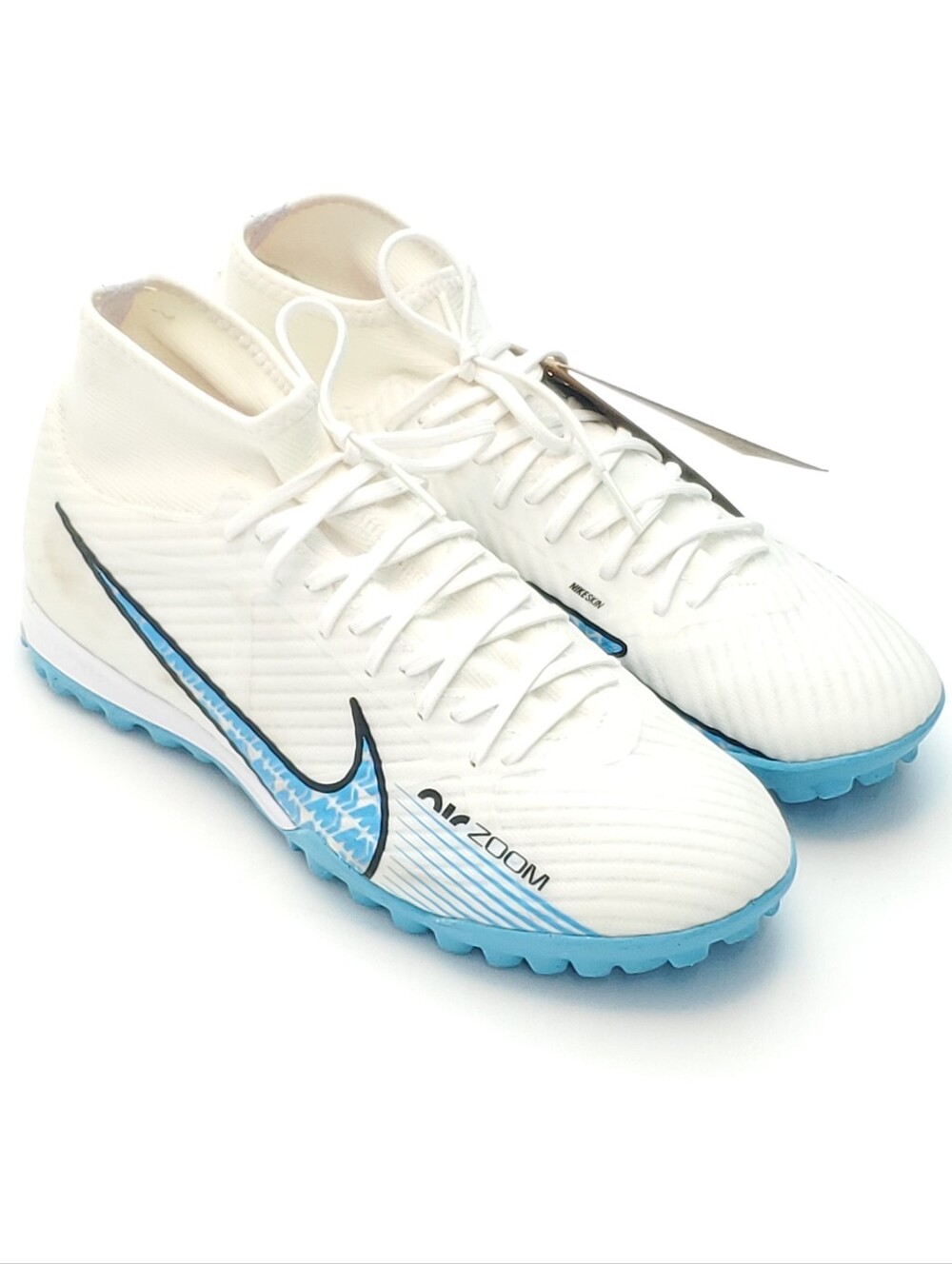 NEW Nike Air Zoom Mercurial Vapor Academy TF White Blue Soccer Cleats Shoes 8.5